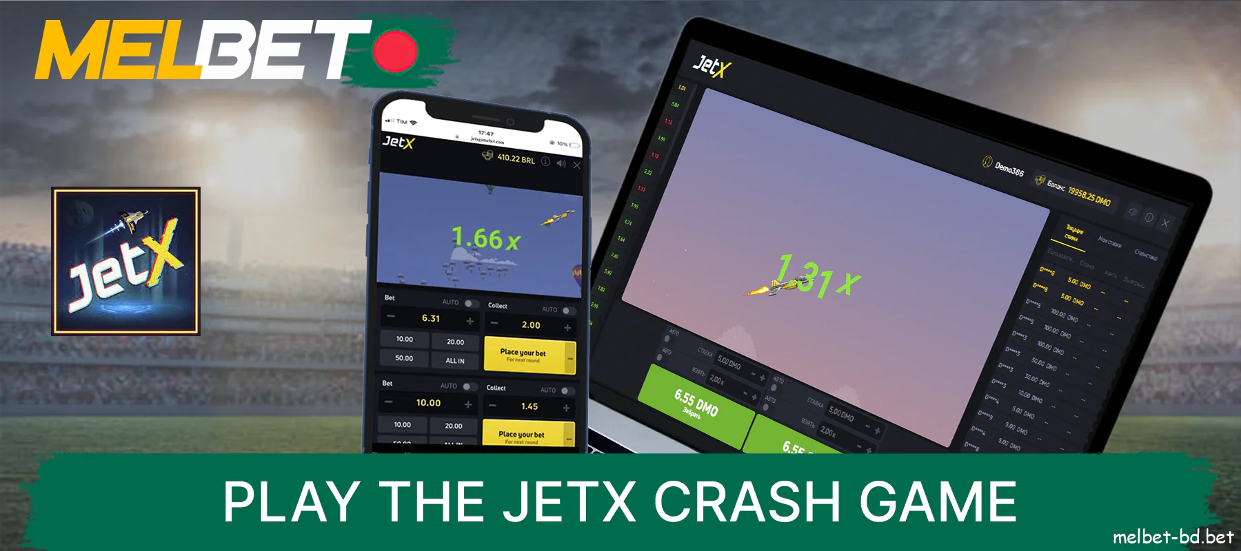 JetX Crash Game in Melbet Bangladesh